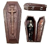 Atlantic Collectibles Vampire Coffin Bed Jewelry Trinket Box with Zombie Cadaver Figurine Set Count Dracula Casket Tomb Rest in Peace Keepsake Box with Fitting Decaying Zombie Corpse