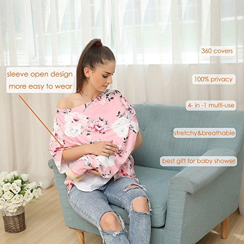 Mother's Nursing Cover, Multi-Use Baby Car Seat Cover, Lactating Women Breastfeeding Clothes, Lightweight And Maternity Dress Breathable Batwing-sleeved Blouse Shirt (2001-01)