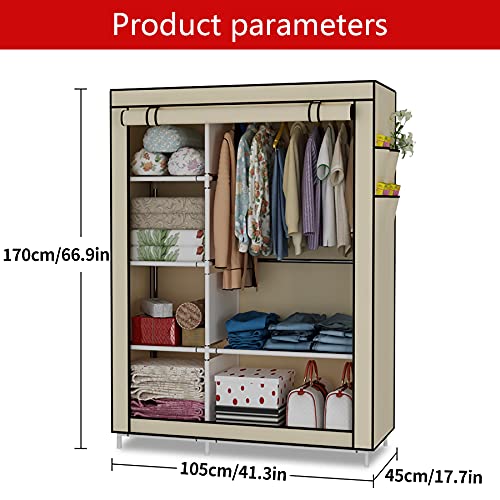UDEAR Closet Organizer Wardrobe Clothes Storage Shelves, NonWoven