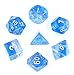 Polyhedral Dice Set D&D Gaming Dice – Blue Aurora Transparent Gradients Dice for Dungeons and Dragons MTG RPG Role Playing Table Game Including Pouch