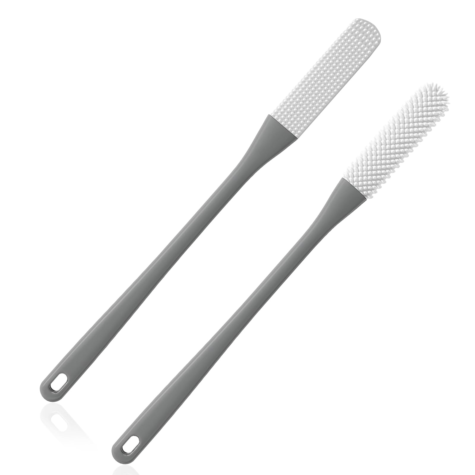 Photo 1 of 2-Pack Toe Cleaning Brush with Long Handle – Foot Scrubber & Exfoliating Anti-Itch Brush for Seniors, Pregnant Women, Men & Women (Grey)