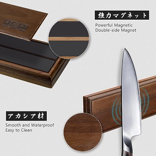 HOSHANHO 6 Piece Kitchen Knife Set, Professional Chef Knife Set, Stainless Steel Kitchen Knife Set with Magnetic Knife Holder