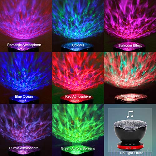 [Upgrade Version] Remote Control Ocean Wave Projector, Dostyle Light Projector 12 LEDs & 7 Colors Changing Modes Night Light and Built-in Mini Music Player for Kids Adults Bedroom Living Room- Black - Thumbnail 2