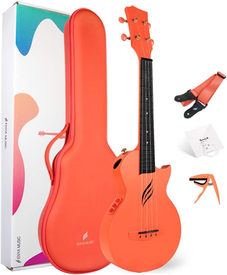 Concert Ukulele Electric Enya Nova U/OR EQ 23” Cutaway Carbon Fiber