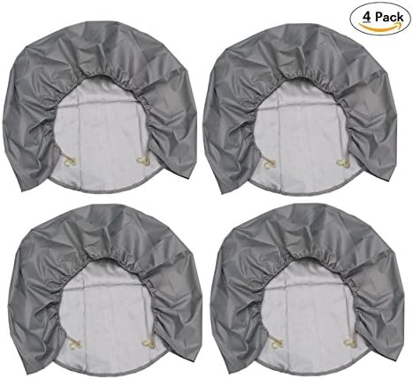 Best Bid Offer Tire Covers Set of 4 Waterproof Sun Protectors for 26"-28" Wheels Oxford Cloth Fabric for Auto Truck Car Camper 4 Pack