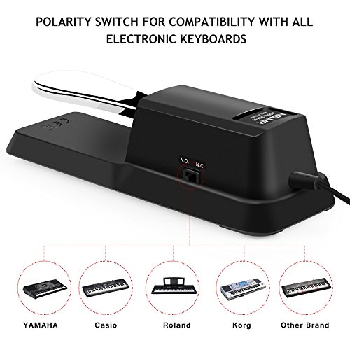 NEUMA Universal Sustain Pedal with Polarity Switch for Digital Electronic Piano Keyboard Yamaha, Roland, Casio, Korg etc.