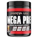 Primeval Labs Mega Pre Black, Pre-Workout Formula, Intense Energy, Increased Performance, Sustains Maximum Energy, Greater Stamina and Performance, Improved Focus, Island Candy Cocktail, 20/40 Serving