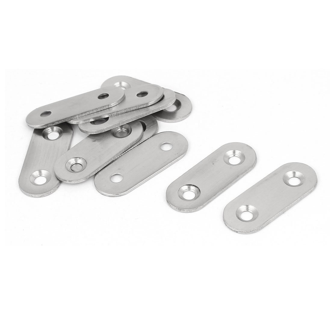 Sourcingmap 40mm Length Metal Repair Mending Flat Fixing Plate Bracket Support 10pcs
