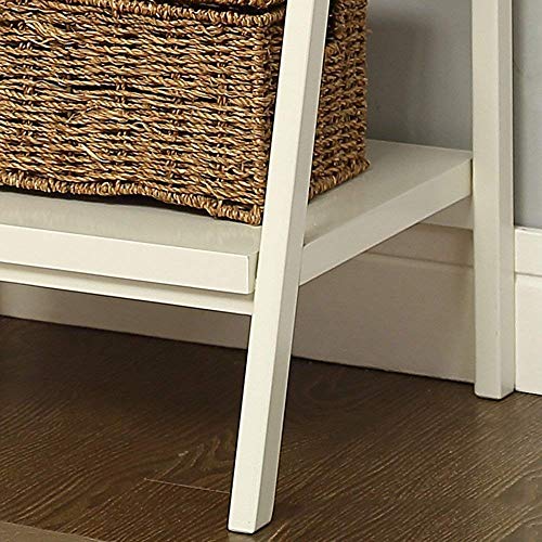 Wisdom Shelving & Storage Standing Solid Wood Frame Ladder Rack Wall Shelf Frame Flower Shelf Frame Blue/Milky/Walnut Sturdy Durable,Milky