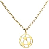 Dreamtimes Soccer Necklace for Women Sports Ball Pendant Necklace Football Necklace Trendy Sport Fan Jewelry Collection Gift for Athletes Friends Graduation Sport Gifts for Men
