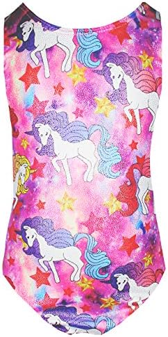 Midout Tollder Girls Fancy Cute Gymnastics Leotards One-Piece Sparkly Biketard for Kids 2-9T