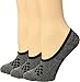 Vans Womens Girls Basic Canoodle No Show Socks, Black Heather, Womens shoe Size 7-10