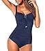 Upopby Women's Vintage Lace Up One Piece Swimsuits Monikini Tummy Control Swimwear