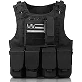 LVNKUV Tactical Vest Adjustable Airsoft Paintball Vest for Men, Removable Pouch, Airsoft Vest Adult