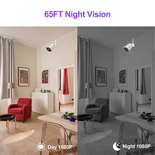 Security Camera Outdoor,Wandwoo 1080P Wireless WiFi IP Camera Support Motion Detection with Real-Time Alert,Waterproof,Night Vision,Outside Camera with SD Card & Cloud Storage- iOS,Android App