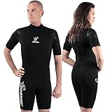 Seavenger 3mm tropical shorty for watersport / diving / snorkeling- All Black Wetsuits Men/Women