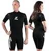 Seavenger-3mm-tropical-shorty-for-watersport-diving-snorkeling-All-Black-Wetsuits-MenWomen
