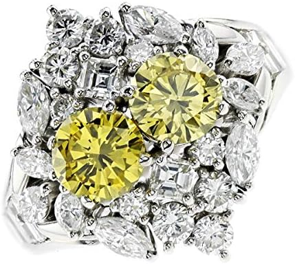 Amazon エメットジュエリー イエロー ダイヤモンド リング 0 6ct Vs1 Fancy Vivid Yellow 0 694ct Vs1 Fancy Intense Yellow 脇石 2 08ct Total Pt900 中央宝石研究所 ソーティング付 サイズ14号 リング 通販