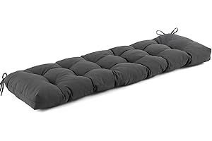 IASEAHK Outdoor Bench Cushion 48x18x5 Inch, Waterproof & Fade-Resistant Patio Furniture Cushions, Tufted Memory Foam Indoor/O