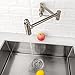 Wall Mount Pot Filler - Sarlai Pot Filler Stove Faucet Wall Mounted Solid Brass Brushed Nickel Foldable Double Joint Swing Arm Two Handle Kitchen Sink Faucet