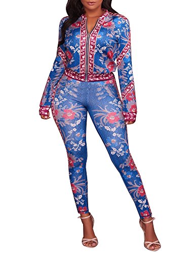 Womens casual floral print long sleeve round neck top s…