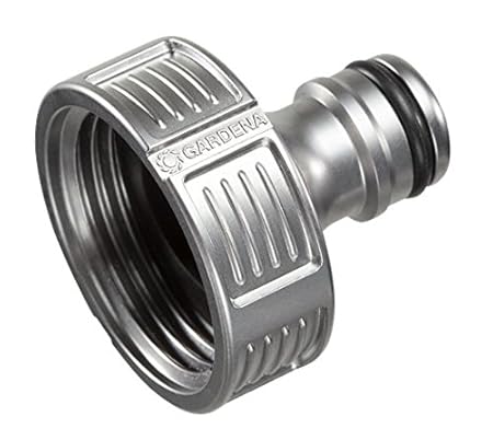 GARDENA Premium Hahnverbinder 33.3 mm (G 1 Zoll), Adapter für Wasserhähne, wertiges Metall, spritzfreier Wasserfluss, frostsi
