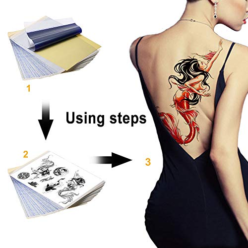 15 Sheets Tattoo Transfer Paper Tattooing Carbon Thermal Stencil Copier Paper Tracing Paper Tattoo Accessories with 4 Layers