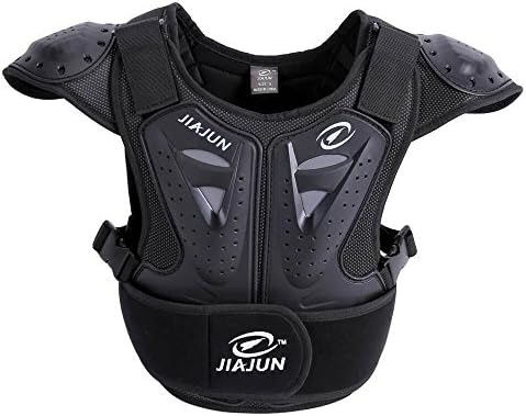 JIAJUNHi8 Motorcycle Armor Vest Back Protection Children for Cycling Skiing Riding Skateboarding (Black, S for 5-6Years)
