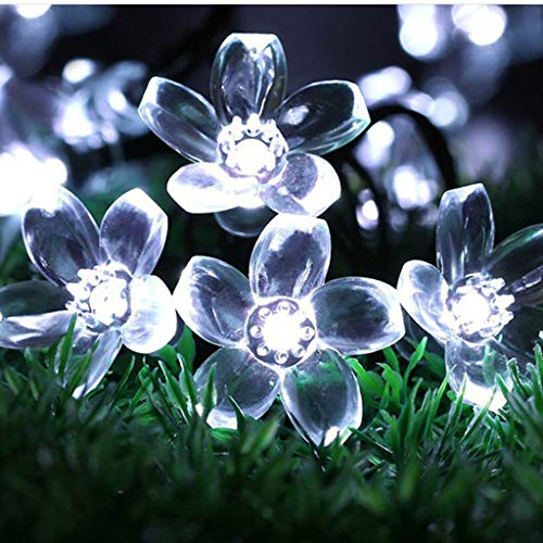Akabsh 50LED Solar Cherry String Lights Holiday Decoration Lantern String Light, Fairy Blossom Halloween Christmas Light