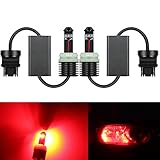 Alla Lighting Directly Plug & Play 1300 Lumens CAN-BUS Error Free 21W CREE Extremely Super Bright Pure Red 7440 7441 W21W 7440NA LED Bulbs for Turn Signal Blinker Light Lamps Replacement