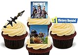 12 x Fortnite Rocket Launcher Pack- Fun Novelty Birthday PREMIUM STAND UP Edible Wafer Card Cake Toppers Decoration