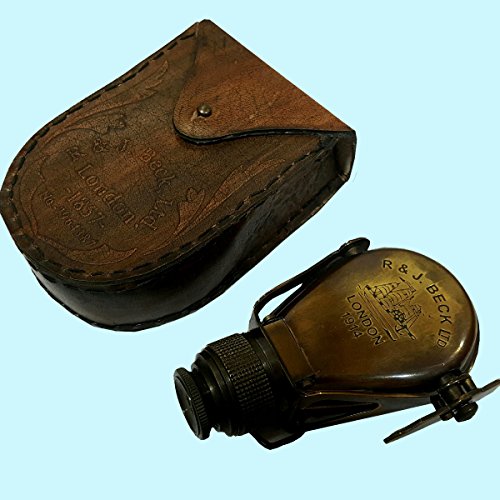 Vintage Heavy Brass R & J. Beck Antique Maritime Ltd London 1914 Single Eye Pocket Spyglass Binocular Monocular AWUSATC 012 - Thumbnail 4
