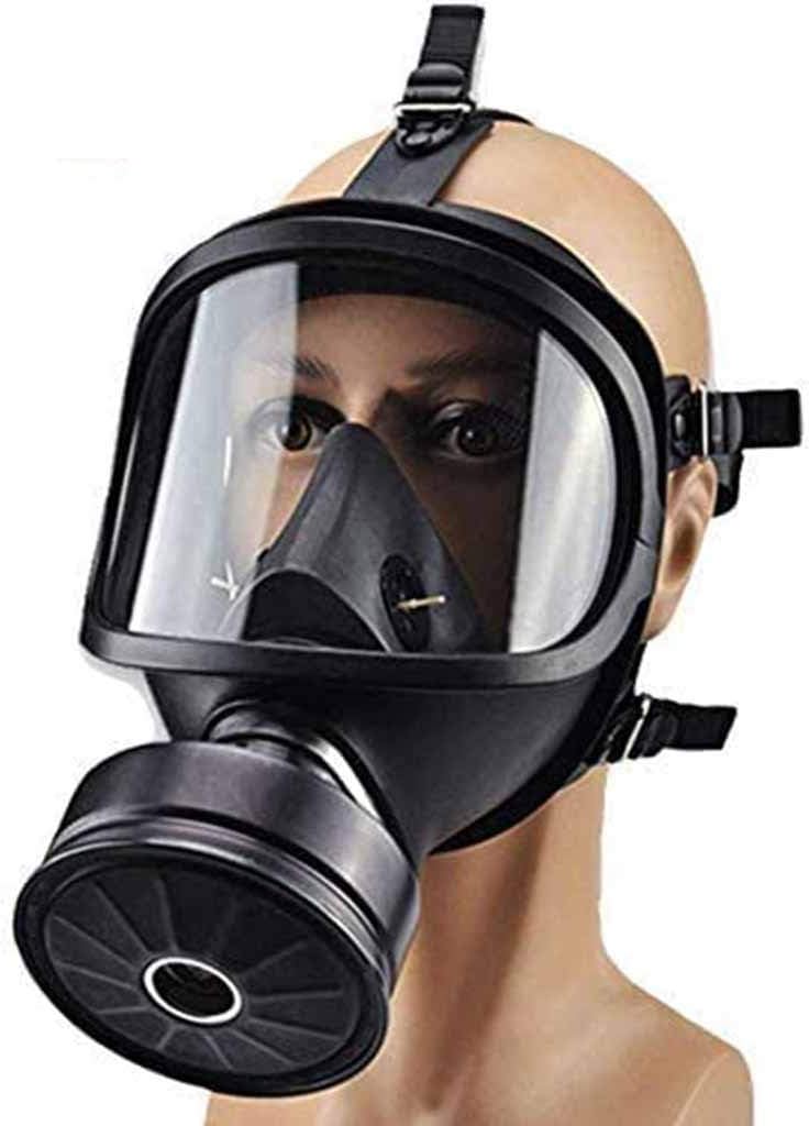Full Face Respirator Mask Activated Carbon 360° Full Seal Protection Widely Used in Organic Gas,Paint spary, Chemical,Woodworking,Dust Protectio,Black
