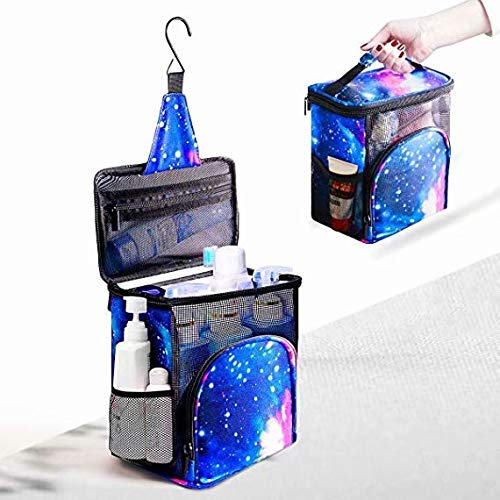 HolySpirit Shower Caddy Tote Portable, Hanging Toiletry Bag, Waterproof College Dorm Caddy Organizer with Starry Pattern for Camp Gym Swimming, Women Men