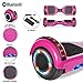 cho Electric Self Balancing Dual Motors Scooter Hoverboard with Built-in Speaker and LED Lights - UL2272 Certified (Pink)