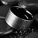 King Will Unisex 12mm Tungsten Carbide Wedding Ring Black Interior Silver Engagement Band