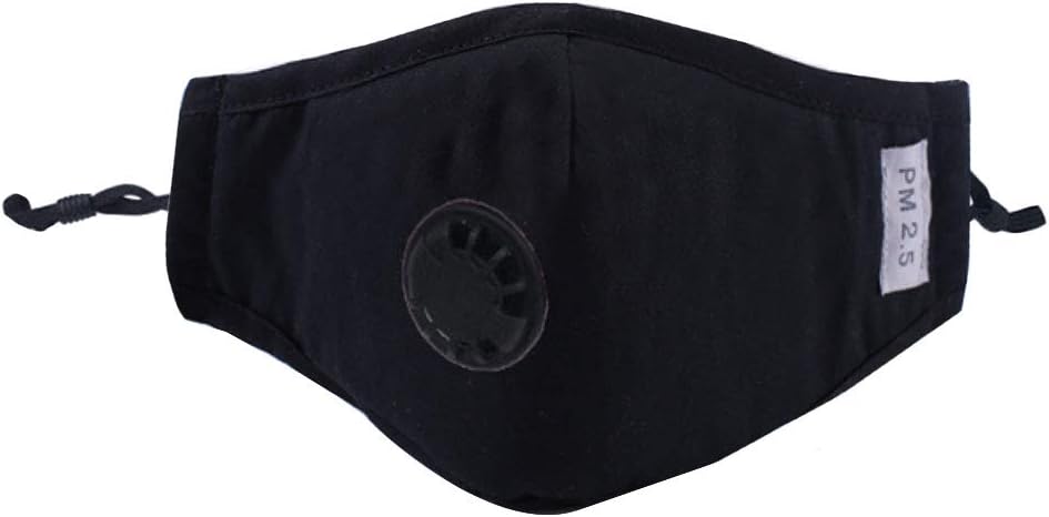 YAOSEN Anti-Fog Haze PM2.5 Dust Mask Breather Valve Mouth Mask Windproof Half Face Mask (Black)