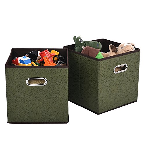 Vccucine practical cloth fabric cubes, storage bins with two meta…