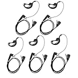 Lsgoodcare Advanced G Shape Police Earpiece Headset PTT Mic for 2-pin Motorola Radio CP040 CP200 XTNi DTR VL50-5Pack