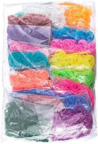 RealMy Rainbow Braid 8000 Pieces 20 Color Rubber Band Refill Pack with 35 Charms &amp; 500 Clips and 500 Beads