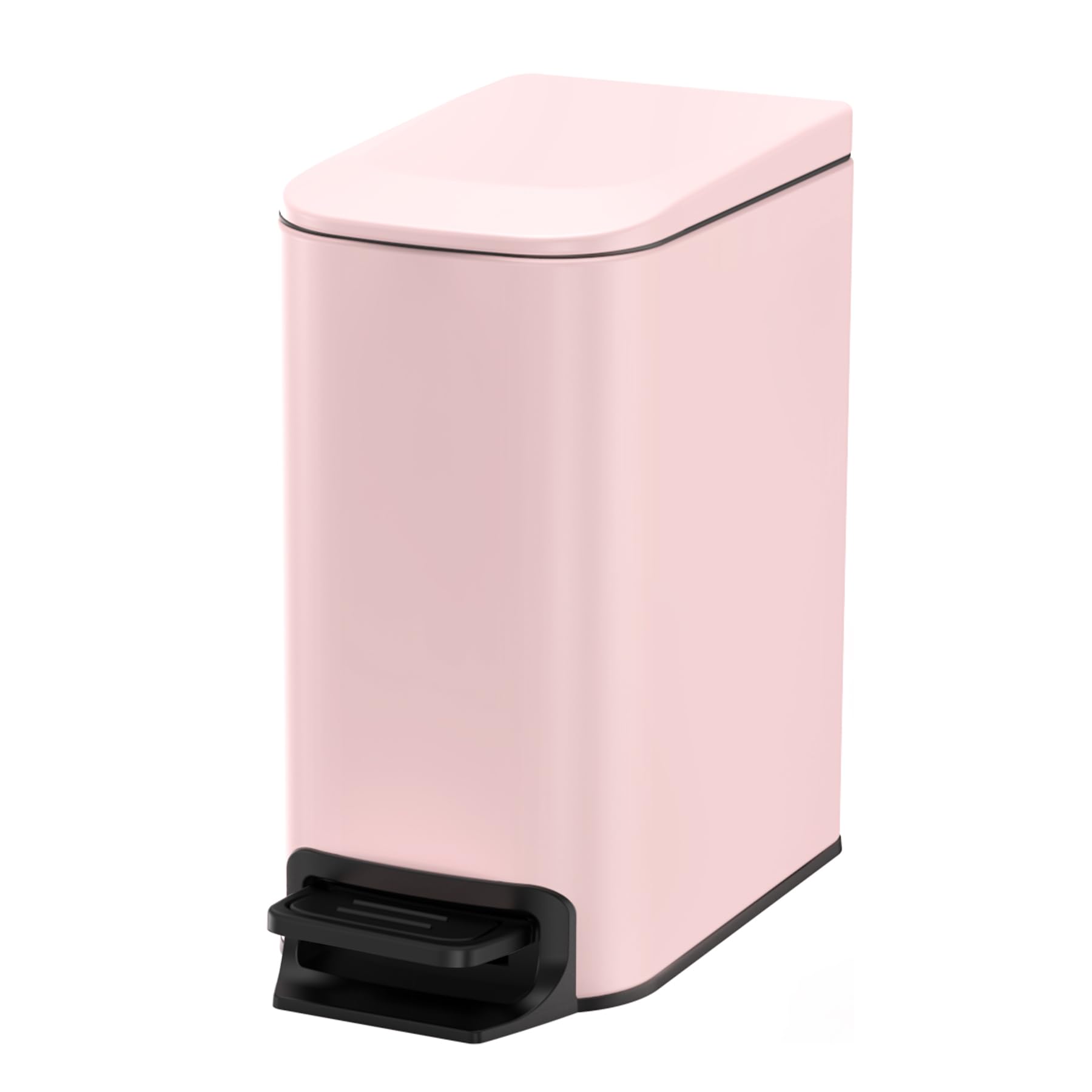 Photo 1 of Cesun Small Bathroom Trash Can with Lid Soft Close, Step Pedal, 6 Liter / 1.6 Gallon Stainless Steel Garbage Can with Removable Inner Bucket, Anti-Fingerprint Finish (Pink)