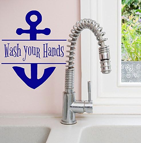 Amazon Com N Sunforest Wash Your Hands Bathroom Wall Decal Anchor Decor Nautical Decal Home Kitchen