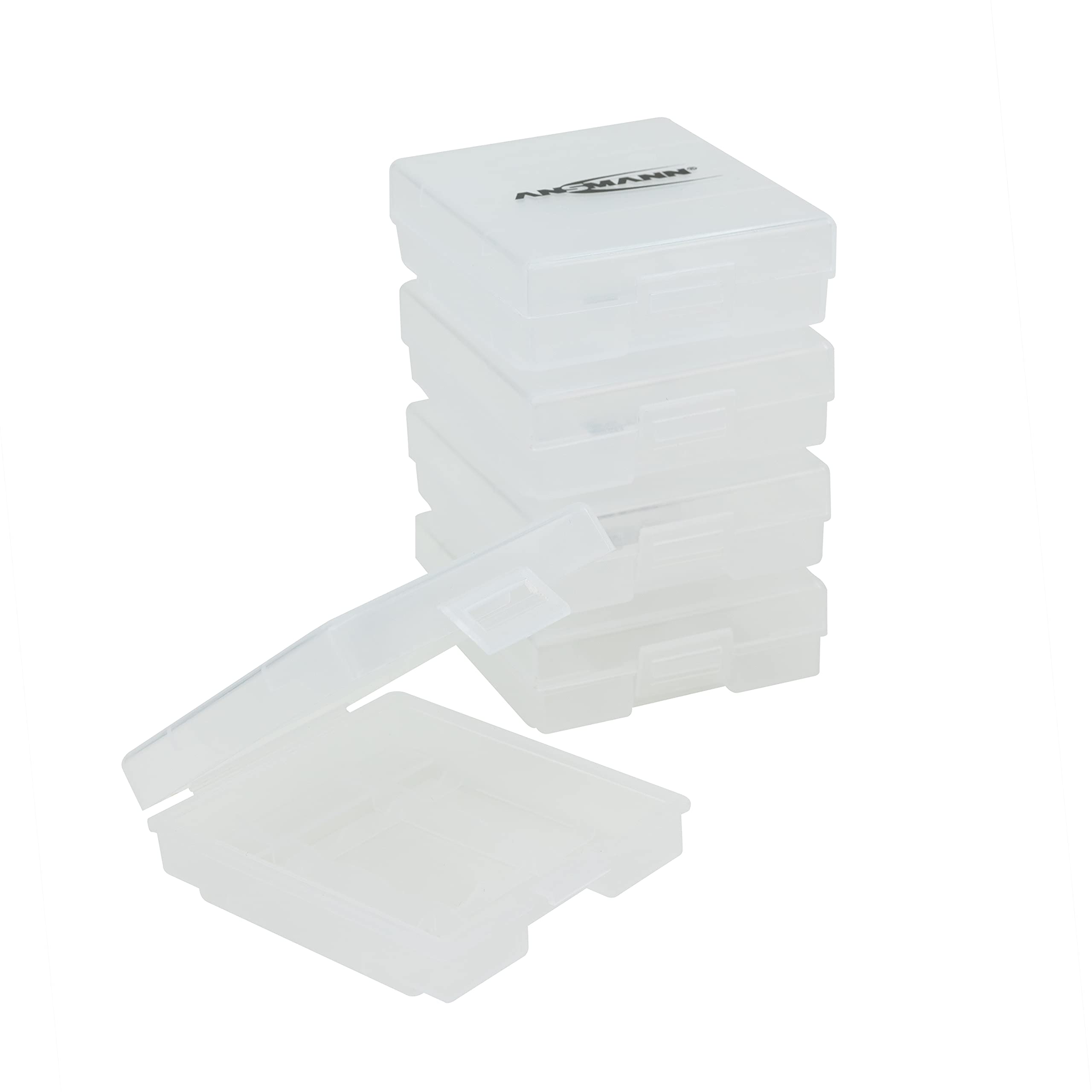 Ansmann 4000740 4-Way AA / AAA Battery Box Plus - ideal for storing your full and empty batteries - bundle of 5