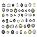 Julie Wang Antiqued Bronze Silver Setting Bezel Tray Pendant Blanks -No Duplicates (10 Bezels with Glass Cover)