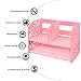 DL furniture - 3 Compartment Wood Plastic Composite Desk Organizer, Perfect for Book Shelf, Make Up Organizer, Cookie Rack | Pink