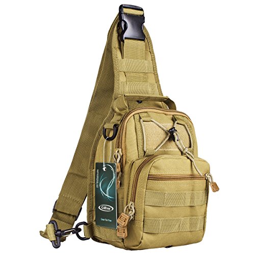 G4Free Tactical Sling Pack/Camping Shoulder Pack, Hiking Shoulder Pack ,Backpack, Chest Pack, Outdoor Sport Pack(Tan)