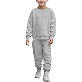 Haloumoning Boys Tracksuits 2 Piece Set Kids Crewneck Sweatshirts and Jogger Sweatpants with Pockets 5-14 Years