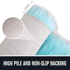 YJ.GWL Luxury Faux Sheepskin Fur Area Rug Soft Fluffy Rugs, Shag Plush Carpet Faux Fur Rug for Bedroom Floor Sofa Living… 51dqPzPzkNL