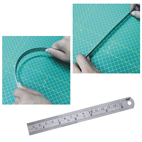 image for Bestgle Stainless Steel Ruler 12 Inch + 8 Inch + 6 Inch Office Rulers 