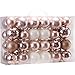 Sea Team 48 Pieces of Assorted Christmas Ball Ornaments Shatterproof Seasonal Decorative Hanging Baubles Set with Reusable Hand-held Gift Package for Holiday Xmas Tree Decorations, Rose Gold